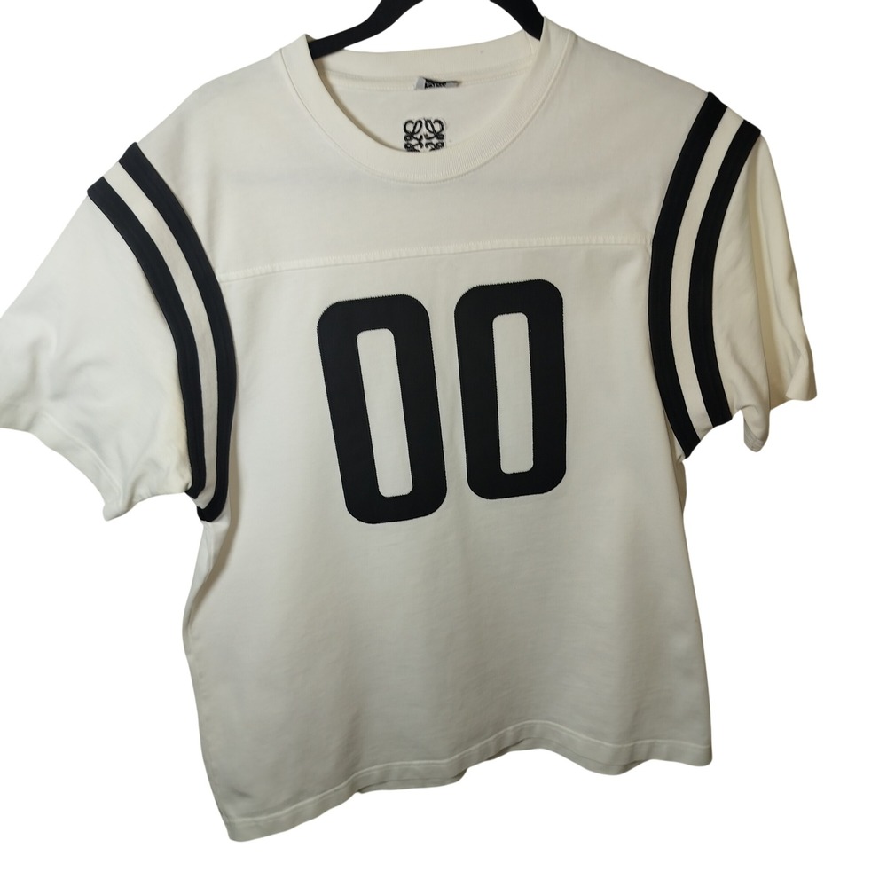 Loewe Jersey T-Shirt White Black 00 Anagram Logo Graphic Tee Mens Womens